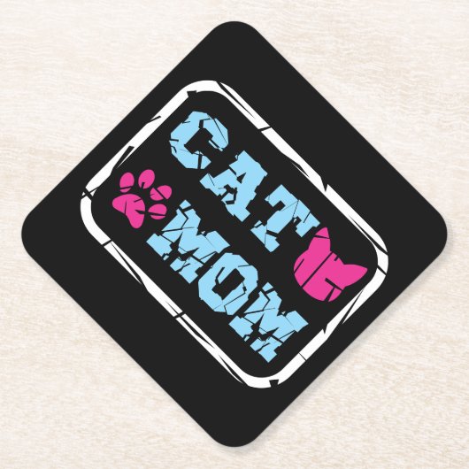 Cat mama kartonnen onderzetters (Voorkant)