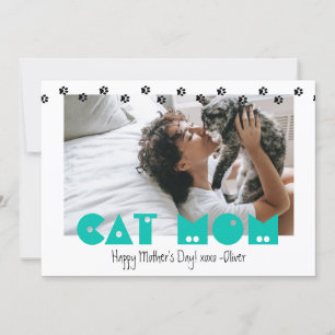 Cat mama   Pawprinters   Aangepaste Moederdag Feestdagenkaart