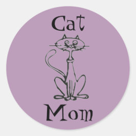 Cat mama ronde sticker