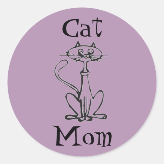 Cat mama ronde sticker (Voorkant)