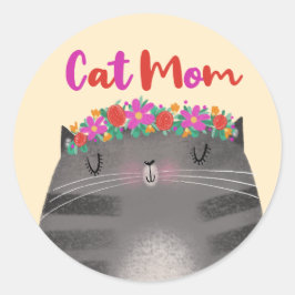 Cat mama ronde sticker