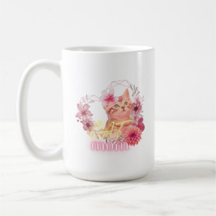 Cat Maman Mug - Cute Floral Kitten Coffee Coffee