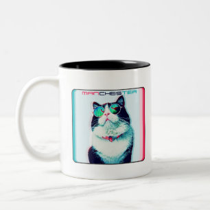 Cat Manchester in glazen Tweekleurige Koffiemok