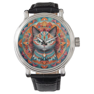 Cat Mandala Horloge
