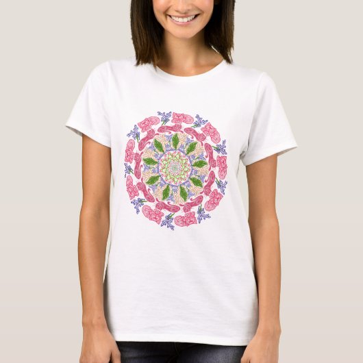 Cat Mandala Women's Basic T-shirt (Voorkant)