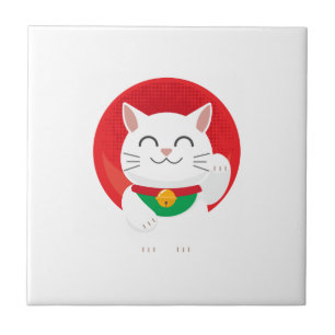 Cat Maneki Neko Japan Lucky Cat Funny Gift Idea Tegeltje