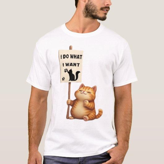 Cat Mannen basic T-shirt (Voorkant)