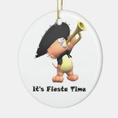 Cat Mariachi Black Fiesta Time Keramisch Ornament (Links)