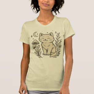Cat & Mashroom Dames Bella+Canvas Slim Fit T-shirt