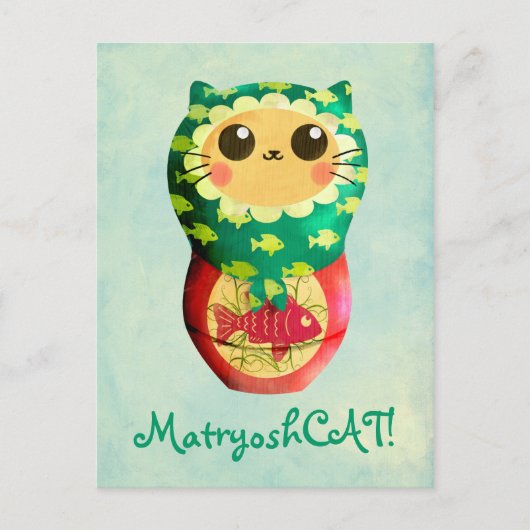 Cat Matryoshka Doll Briefkaart (Voorkant)