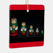 Cat Matryoshka ornement en céramique de Noël (Droite)