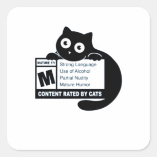 Cat Mature inhoud Vierkante Sticker