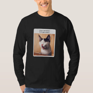 Cat Meme als ik Rugby Season Football herinner T-shirt