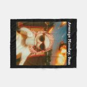 Cat Meme Average Monday 9am Funny Sarcastic Back T Fleece Deken (Voorkant (Horizontaal))