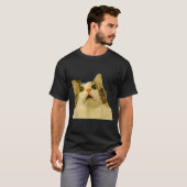 Cat Meme Shock Cat Face Funny Meme Cat Silly Gift T-shirt (Voorkant volledig)