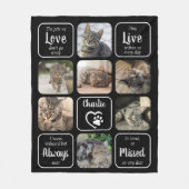 Cat Memorial 7 Fotocollage Sympathie Citaat naam Fleece Deken (Voorkant)