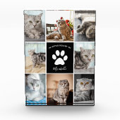 Cat Memorial Custom Pet Collage Paw Print Fotoblokken (Voorkant)