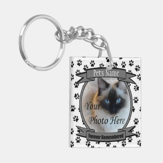 Cat Memorial - Forever herdacht - Pet Loss Cat Sleutelhanger (Voorkant Links)