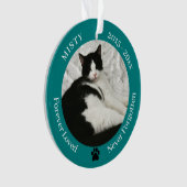 Cat Memorial Forever Loved Pet Photo Ornament (voorkant)
