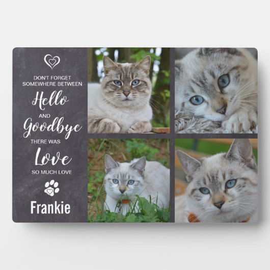 Cat Memorial Keepomwille Sympathy Pet Loss Memoria Fotoplaat (voorkant)