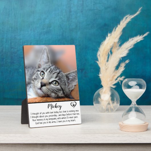 Cat Memorial - Pet Loss Keepomwille Gift- Cat Symp Fotoplaat (Zijkant)