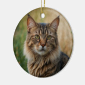 Cat Memorial Sympathy Aangepaste foto en tekst Keramisch Ornament (Links)