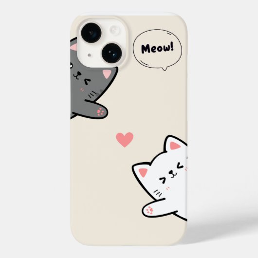 CAT MEOW DESIGN PHONE COVER (Achterkant)