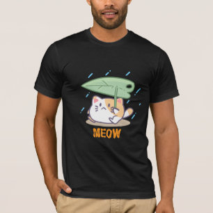 Cat Meow in Raining Geweldig Ontwerp T-shirt