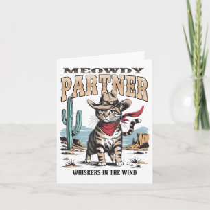 Cat Meowdy Partner Cowboy Gifts voor Mannen WO Kaart