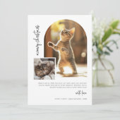 Cat Meowy Carte photo d'arc de Noël (Debout devant)