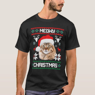 Cat Meowy Family Matching Kerstpyjama Santa T-shirt