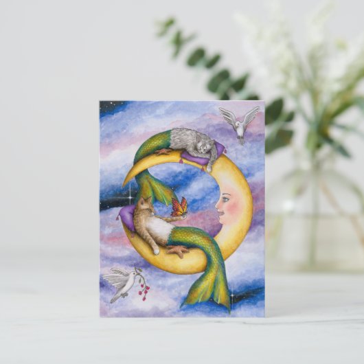 Cat Mermaid 29 Briefkaart (Staand voorkant)