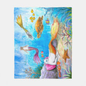 Cat Mermaid 31 Fleece Deken (Voorkant)