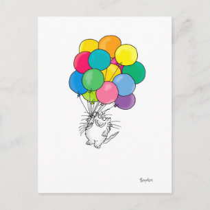 CAT MET briefkaart BALLOONS, Sandra Boynton