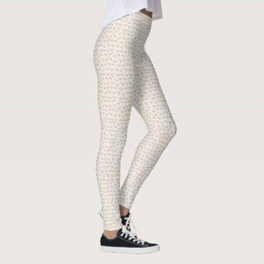 Cat Microprint Leggings – Soft Beige (Droite)