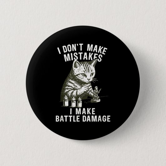 Cat Miniature Painter Battle Damage Funny Miniatur Ronde Button 5,7 Cm (Voorkant)