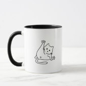 Cat Minimalist Line Art Coffee Mug (Gauche)