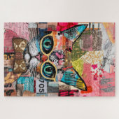 Cat Mixed Mixed Paper Collage Jigsaw Puzzle (Horizontal)