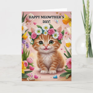 Cat Moederdag Kaart Cat Mom Kaart Moederdag