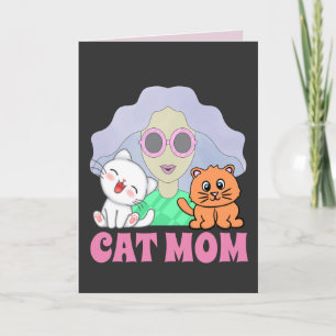 CAT MOM ART BIRTHDAY-KAART GESCHIKT VOOR FRAMING KAART
