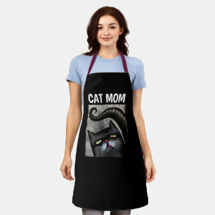 CAT MOM BLACK CAT ART KEUKEN SCHORT