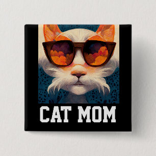 CAT MOM-BUTTONNEN VOOR CHRISTMAS VIERKANTE BUTTON 5,1 CM