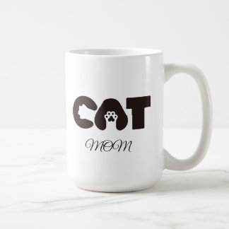 Cat Mom coffee mug – Cute pow with letter cat Koffiemok