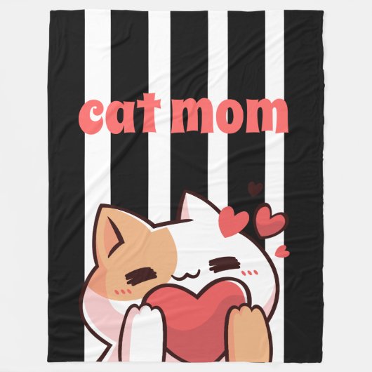 Cat mom custom Fleece Blanket Deken (Voorkant)