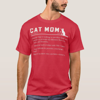 Cat Mom Definition Funny Best Cat Mom Quotes  T-shirt