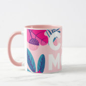 CAT MOM, Floral rose et Mug Feuille (Gauche)