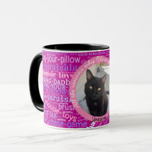 Cat Mom Foto Word Cloud Valentijn Mok