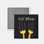 Cat Mom Funny Cat Scratch Whimsical Kat Magnet Magneet (Voorkant / Achterkant)