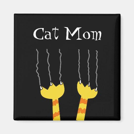 Cat Mom Funny Cat Scratch Whimsical Kat Magnet Magneet (Voorkant)