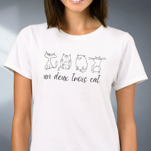 Cat Mom Funny Un Deux Trois Catful Kitty Cat Lover T-shirt